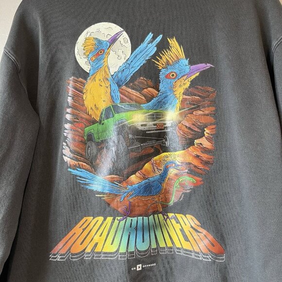 Onx Off-road Crew Neck Sweater S Graphic Onxmaps Roadrunner Bird Truck Biker - Picture 1 of 12